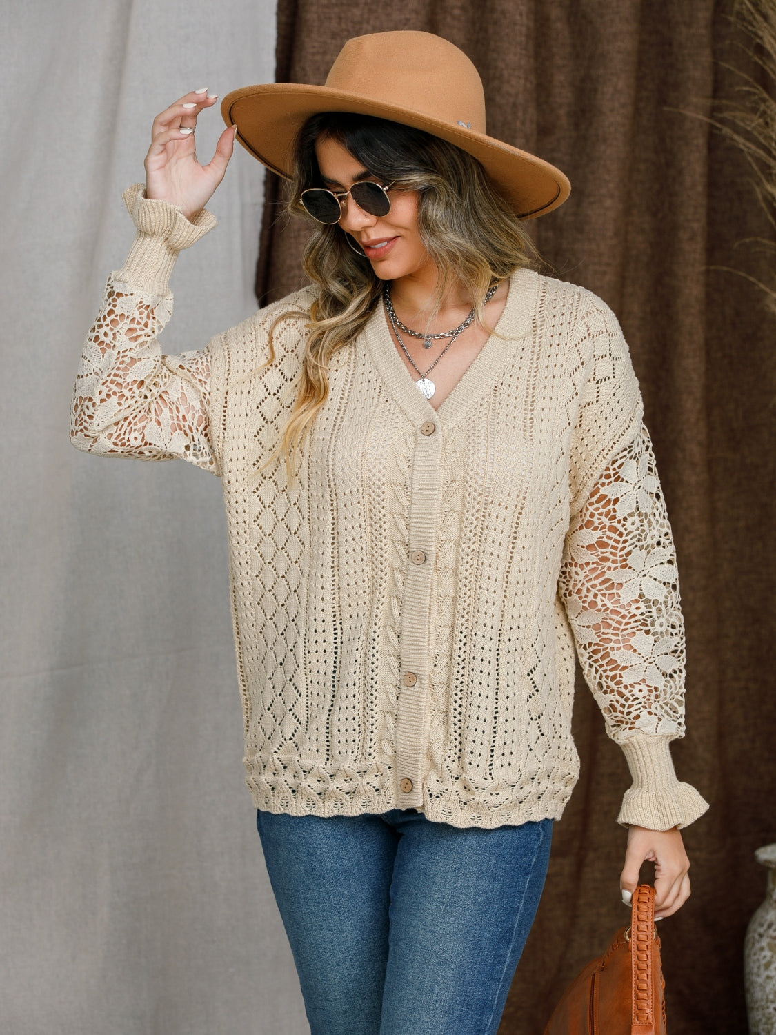 Lantern Sleeve Cardigan