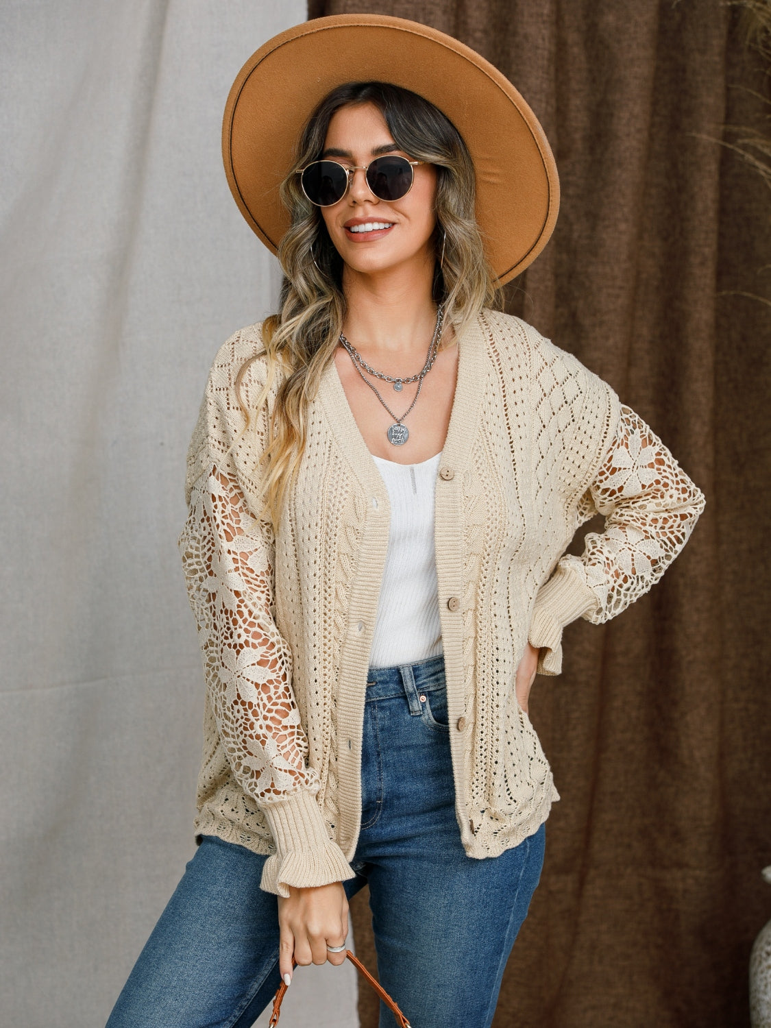 Lantern Sleeve Cardigan