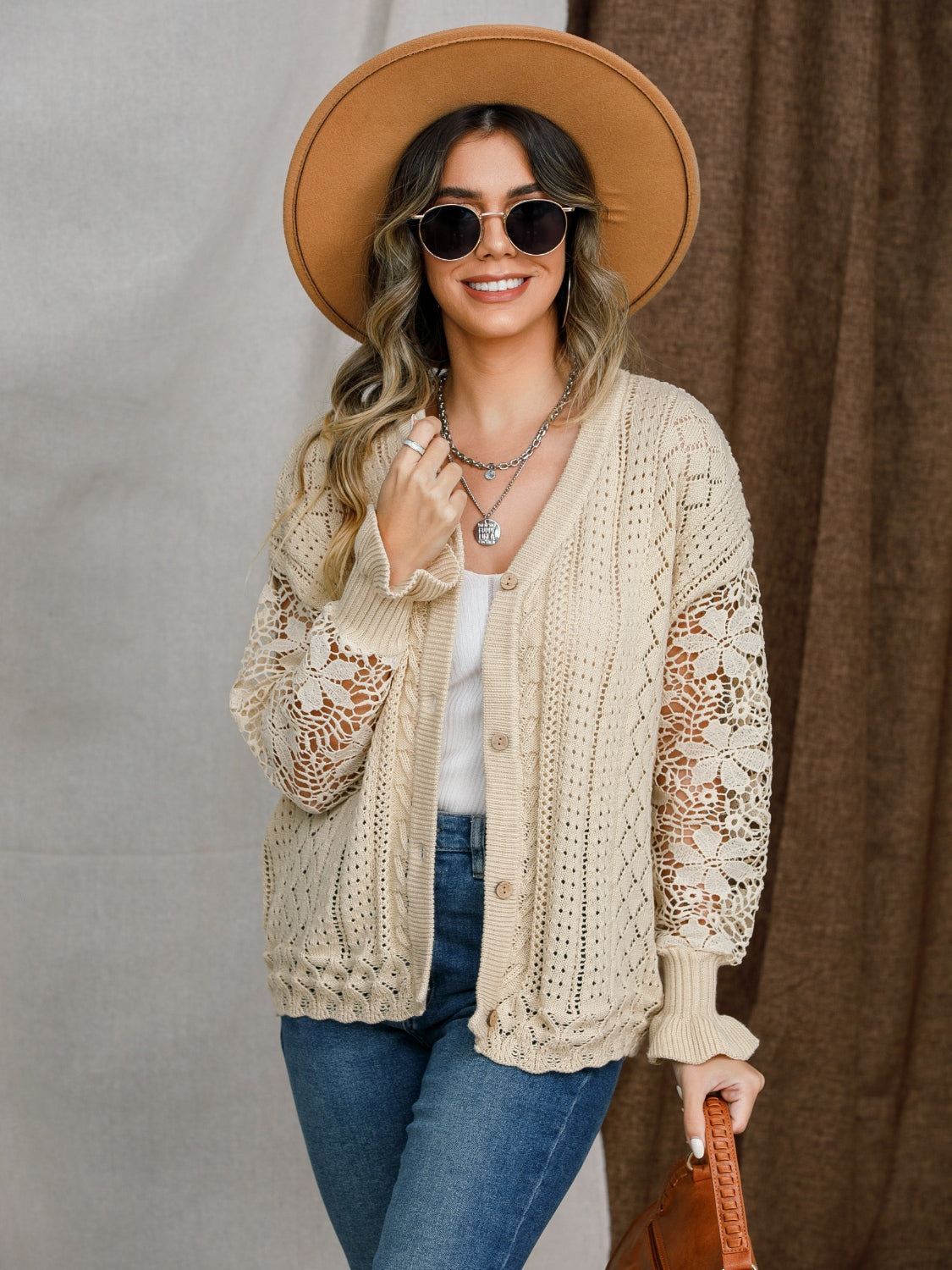 Lantern Sleeve Cardigan