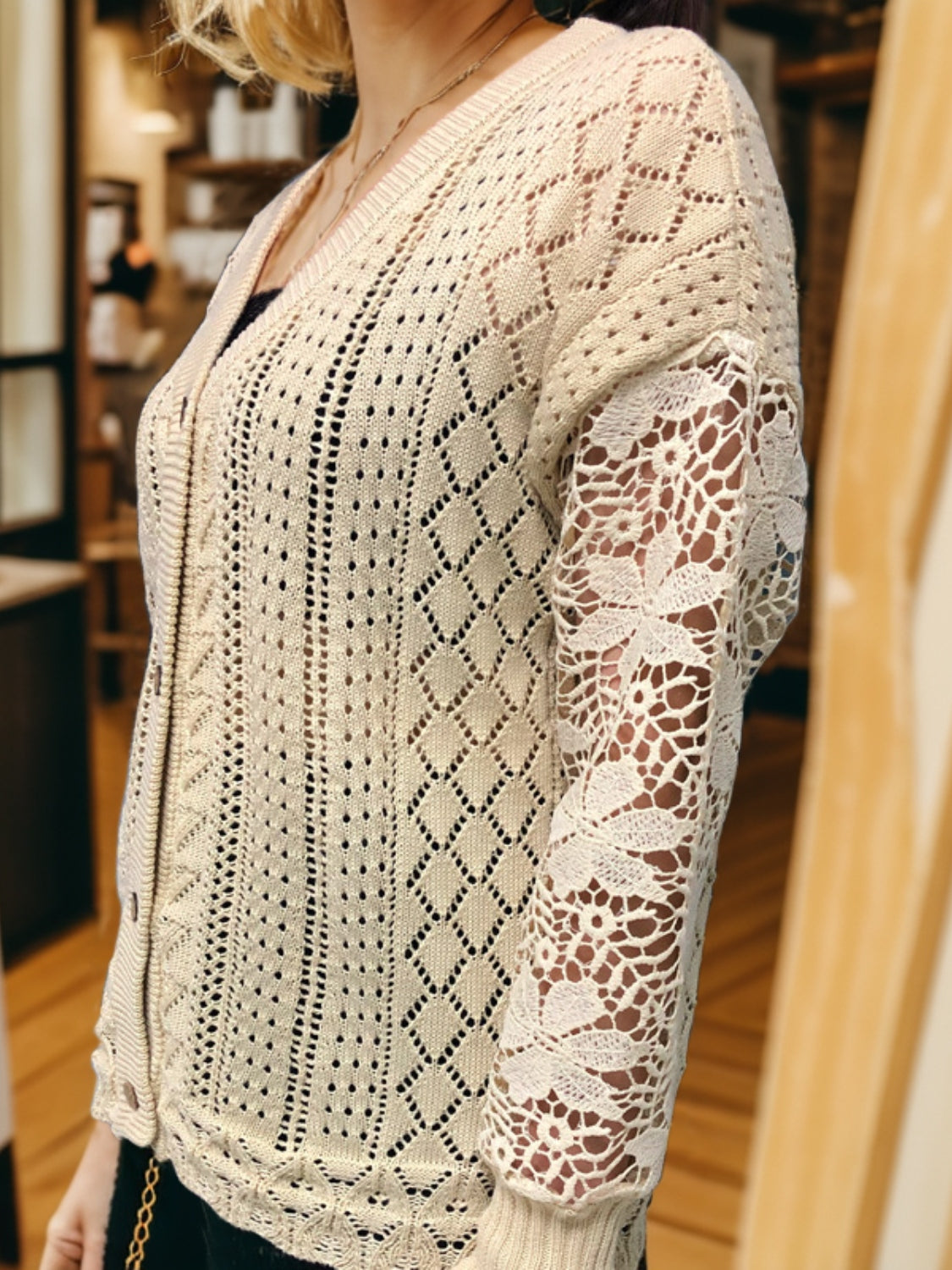 Lantern Sleeve Cardigan